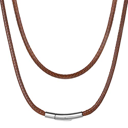 ChainsHouse Leather Cord Chain Necklace for Men Women