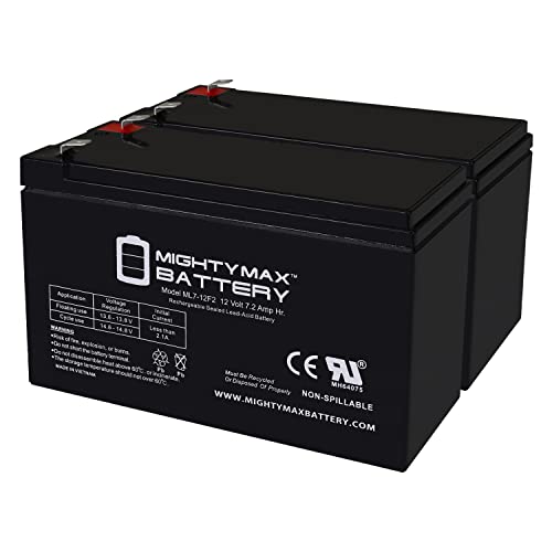 Mighty Max Battery 12V 7Ah F2 Replacement Battery for BB SH1228W - 2 Pack