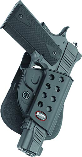 FOBUS 1911 Right Hand Roto Evolution Paddle with Rail Fits Up to 1 3/4' Belts Right-Hand Black Belt Holster