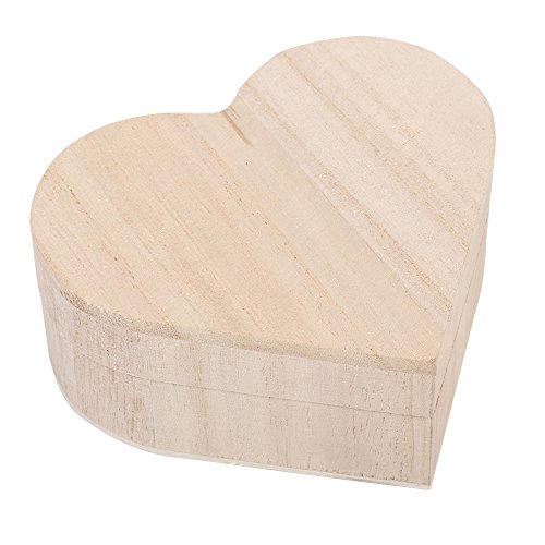 Yosoo Handcrafted Wooden Storage Box Heart Shaped Jewelry Box Container Organizer Portable