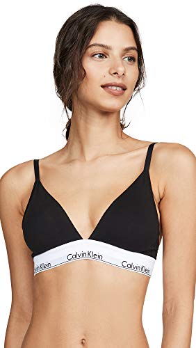 Calvin Klein Women's Modern Cotton Lightly Lined Triangle Wireless Bralette, Medium