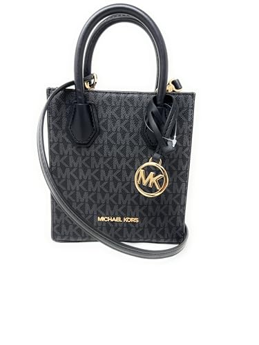 Michael Kors Mercer Extra-Small Pebbled Leather Crossbody Bag (Black Signature)