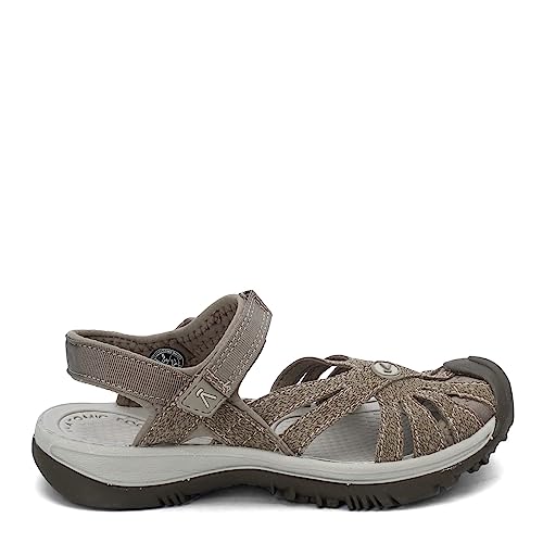 KEEN Women's Rose Casual Closed Toe Sandals, Brindle/Shitake, 9