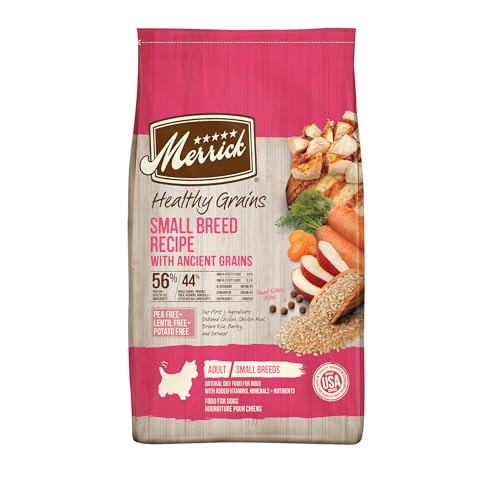 Merrick Healthy Grains Premium Dry Dog Food For Small Dogs, Wholesome And Natural Kibble, Small Breed Recipe - 4.0 lb. Bag