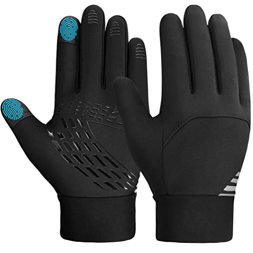 OOPOR Winter Running Gloves for Kids - Touch Screen Warm Thermal Mittens Anti-Slip Bike Snow Ski Soccer Boys Girls 4-12 Years
