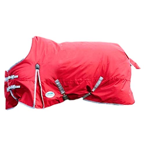 WeatherBeeta ComFiTec Classic Standard Neck Medium Horse Blanket, Red/Silver/Navy, 81'