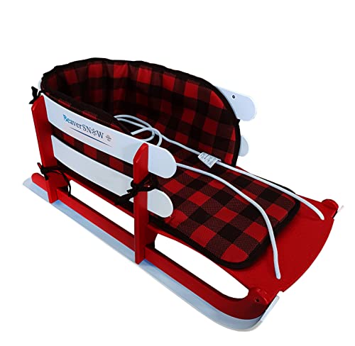 Snow Sled for Toddlers, with Cushion Pad and Seat Belt