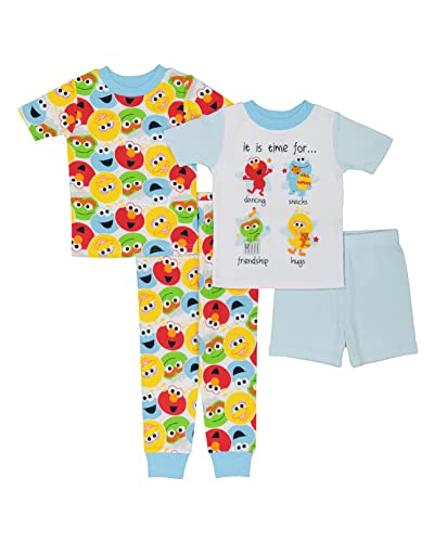 Sesame Street Baby 4-Piece Snug-fit Cotton Pajama Set, IT is TIME for, 2T