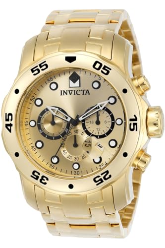 Invicta Men's Pro Diver Quartz Watch with Gold Tone Stainless Steel Band, Gold (Model: 0074)