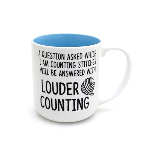 Counting Stitches Mug, Knitting Mug, Ceramic - Lennymud by Lorrie Veasey