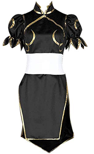 Cosplay Life Chun-Li Cosplay Costume - Street Fighter Anime Costume For Women (Black, S)