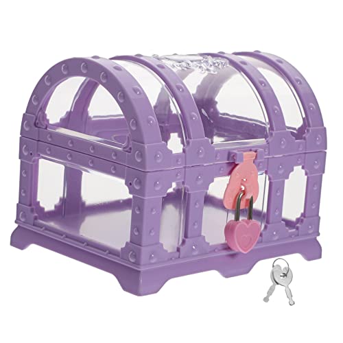 BESPORTBLE Treasure Chest Toy Boxes for Storage with Lock Plastic Organizer Trinket Organizer Treasure Chest for Classroom Plastic Treasure Chest Pink Small Chest Toy