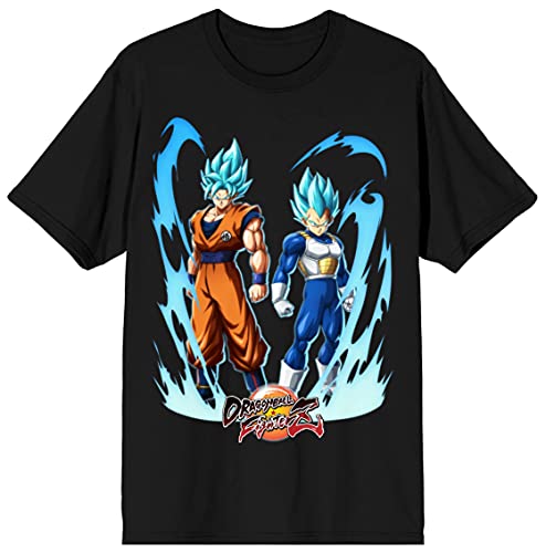 Dragon Ball Fighter Z Goku and Vegeta Men's Black Graphic Crew Neck Tee-L