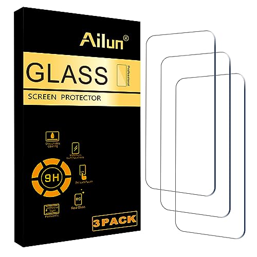 Ailun Glass Screen Protector for iPhone 15 / iPhone 15 Pro [6.1 Inch] Display 3 Pack Tempered Glass, Sensor Protection, Dynamic Island Compatible, Case Friendly