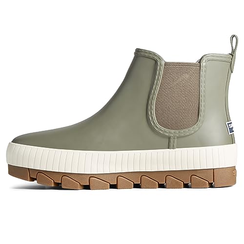 Sperry Women's Torrent Chelsea Rain Boot, Olive, 8