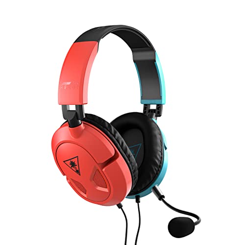 Turtle Beach Recon 50 Wired Gaming Headset – Nintendo Switch, Xbox Series X|S, Xbox One, PS5, PS4, PlayStation, Mobile & PC with 3.5mm – Removable Mic, 40mm Speakers, In-line Controls – Red/Blue