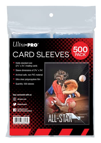 Ultra PRO - Penny Sleeves Clear Card Sleeves for Standard Size Trading Cards measuring 2.5' x 3.5' (500 count pack)