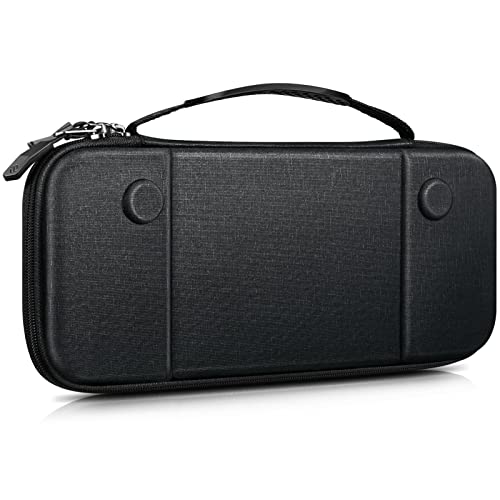 Fintie Slim Carrying Case for Steam Deck/ASUS ROG Ally 7' Gaming Handheld - [Slim Fit] Shockproof Protective Travel Storage Bag with 16 Game Cartridges (Black)