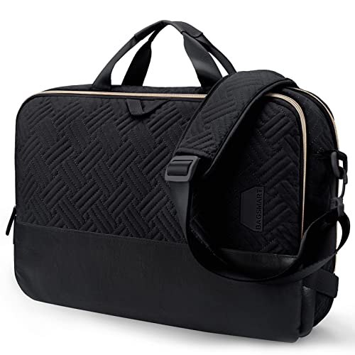 BAGSMART Laptop Bag for Women, 15.6 Inch Computer Bag,Laptop Carrying Case,Laptop Business Briefcase,Office Bag Travel Work,Black
