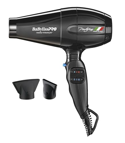 BaBylissPRO Hair Dryer, Nano Titanium Portofino 2000-Watt Blow Dryer, Hair Styling & Appliances, Black, BPOR1