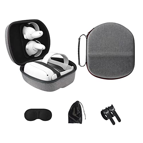 dethinton Compatible with Oculus Quest2 Case, Travel Case Compatible with Oculus Quest2 All-in-one VR Gaming Headset and Controllers Includes Multiple Quest2 Accessories (Gray)