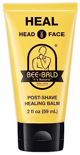 Bee Bald HEAL Post-Shave Healing Balm Immediately Calms & Soothes Damaged Skin, Treats Bumps, Redness, Razor Burn & Other Shaving Related Irritations, 2 Fl Oz
