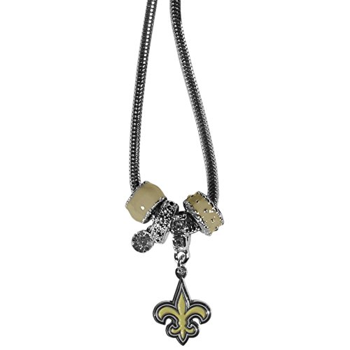 Siskiyou NFL New Orleans Saints Euro Bead Necklace, 18-Inch black