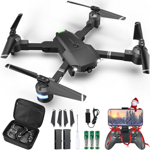Drone with Camera for Adults, ATTOP 1080P Live Video 120° Wide Angle APP-Controlled Camera Drone for Kids 8-12, Beginner Friendly with 1 Key Fly/Land/Return, Remote/Voice/Gesture/Gravity Control, FPV Drone w/ Safe Emergency Stop, 360° Flip, VR Mode, Carrying Case