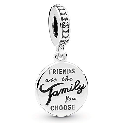 Pandora Friends Are Family Dangle Charm - Compatible Moments Bracelets - Jewelry for Women - Gift for Women in Your Life - Made with Sterling Silver & Enamel