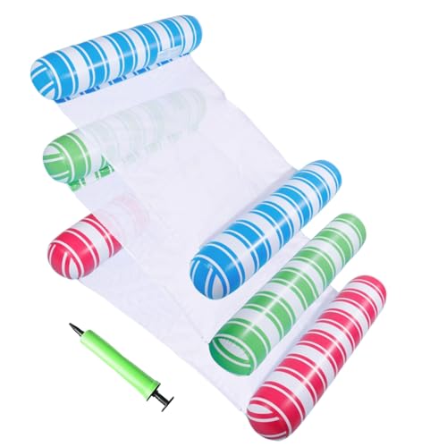 JUXIAO 3 Pack Upgrated XL Water Pool Floats, 4-in-1 (Hammock, Saddle, Lounge Chair, Drifter) Multi-Purpose Water Pool Float, Non-Stick PVC Material