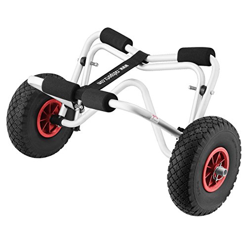 RAD Sportz Kayak Trolley Kayak Cart with Pneumatic Tires 150 LB Capacity Silver