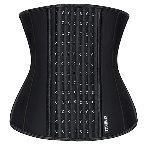 KIMIKAL Women Waist Trainer Corset Belt: Under Clothes Sport Tummy Control Long Torso Shapewear Black