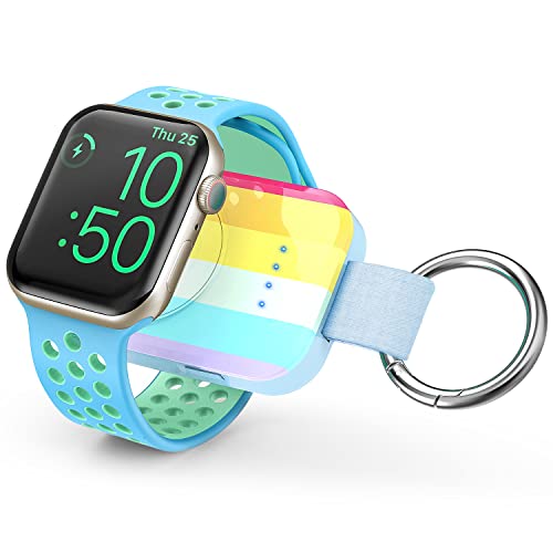 i.VALUX Portable Charger for Apple Watch Series 8, Wireless iwatch Charger 1000mAh Key Chain Power Bank, Cute Smartwatch Charging Dock for Apple Watch SE Ultra Series 9/8/7/6/5/4/3 When Travel