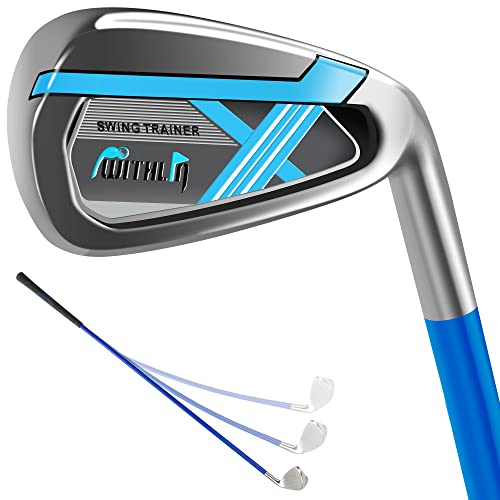 prowithlin Golf Swing Trainer Aid - 7 Iron, Golf Training Aid Golf Swing Warm-Up Stick for Strength Grip Tempo & Flexibility Training, Golf Accessories for Men (Right-Handed)