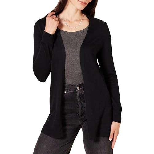 Amazon Essentials Women's Lightweight Open-Front Cardigan Sweater (Available in Plus Size), Black, Large