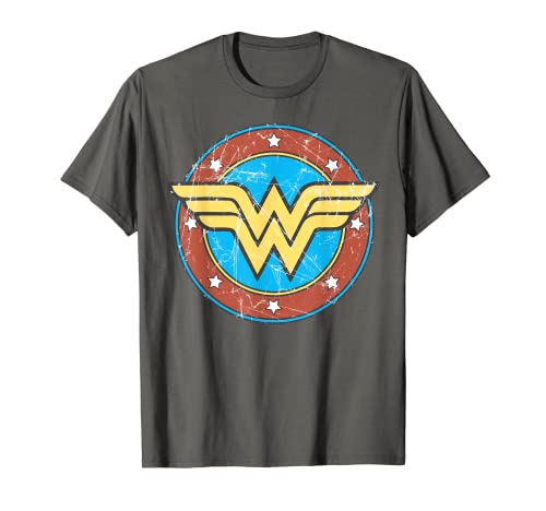 DC Wonder Woman Logo Circle Distressed T-Shirt