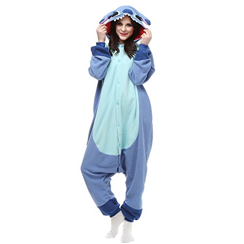 URRCFIO Adult Onesie Animal Pajamas Halloween Cosplay Costumes Party Wear Blue M