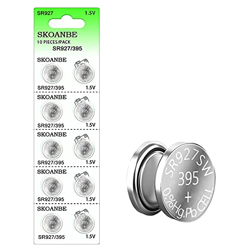 SKOANBE 10PCS LR926 SR927SW 1.5V AG7 399 395 395A LR57 Button Coin Cell Watch Battery