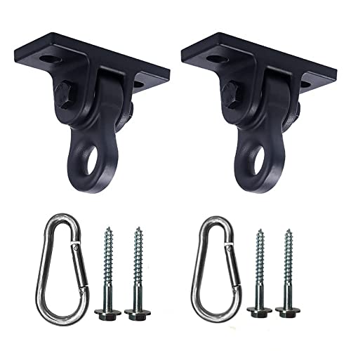 ABUSA Heavy Duty Black Swing Hangers Screws Bolts Included Over 5000 lb Capacity Playground Porch Yoga Seat Trapeze Wooden Sets Indoor Outdoor 2 Pack