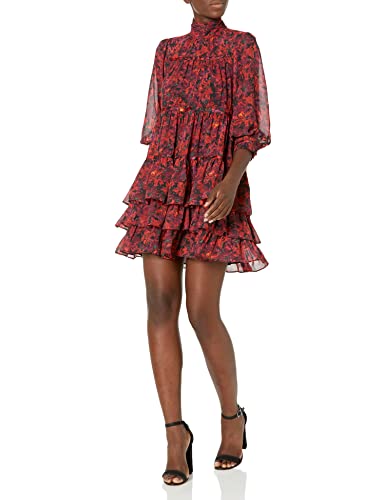 Cinq à Sept Womens Stargazer Lilies Riva Dress, Calla Lily Mult, 8 US