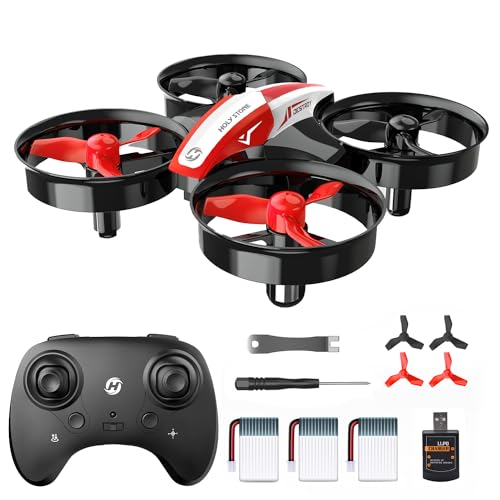 Holy Stone Mini Drone for Kids and Beginners RC Nano Quadcopter Indoor Small Helicopter Plane with Auto Hovering, 3D Flips, Headless Mode and 3 Batteries, Great Gift Toy for Boys and Girls, Red