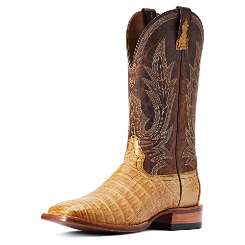 Ariat Mens Gunslinger Western Boot Honeycomb Caiman Belly/Dark Brown 10.5
