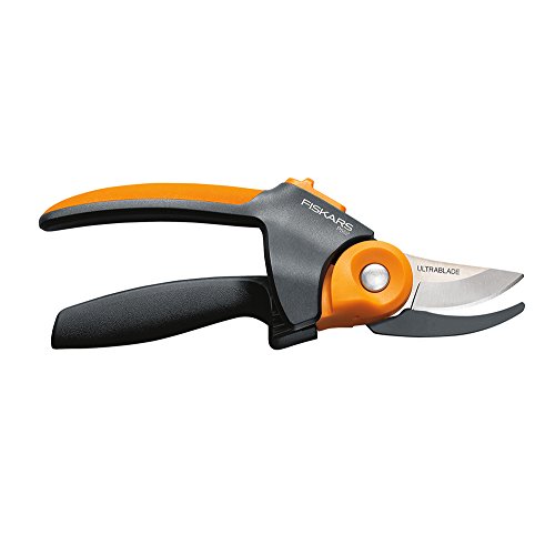 Fiskars PowerGear2 UltraBlade Softgrip Pruner, Black/Orange
