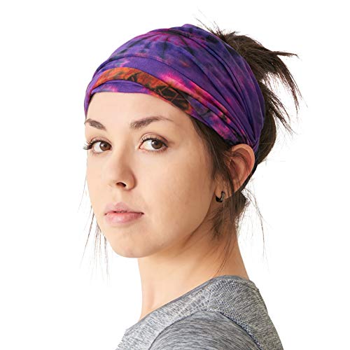 CHARM Tie-Dye Bandana Headbands - Psychedelic Hippie Womens Head Scarf Boho Mens B