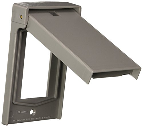 Leviton 4998-GY 1-Gang Decora Wallplate Cover, Weather-Resistant, Thermoplastic, Device Mount, Vertical Self Closing Lid, Gray