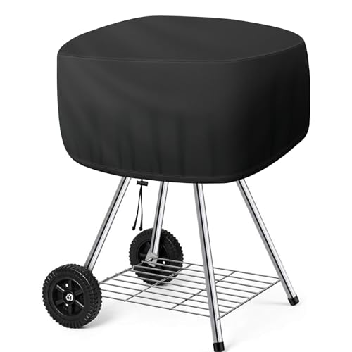 Cover for Outdoor 18 Inch Charcoal Grill, Grill Cover Fits Most Walk-a-Bout Charcoal Grills Within 21.5 * 21.5 * 14.5 in, Water-Resistant 420D Oxford Fabric