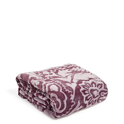 Vera Bradley Women's Fleece Plush Throw Blanket, Java Mulled Wine Tonal, 80 X 50