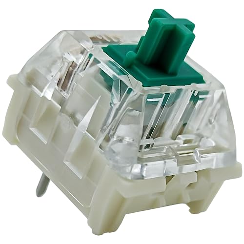 Zjmehty Keyboard Switches,Kailh Pro Light Green Switches for Mechanical Keyboard,3-pin 50gf Clicky/Factory Lubed Switches（Pro Light Green,72Pcs）