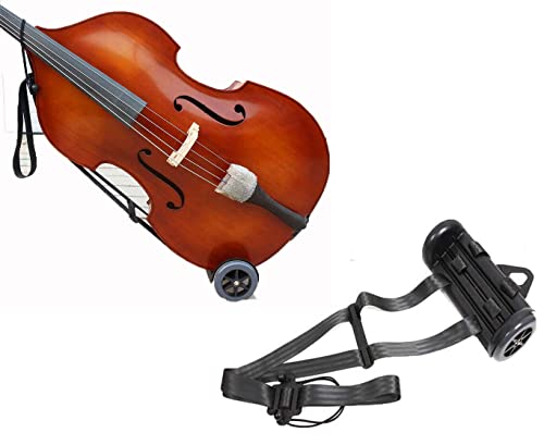 Portable Upright Double Bass Cart Bass Wheel Transport Carry String Bass Carts for Any Size Bass from 1/10 To 4/4,Works Indoors &Outdoors