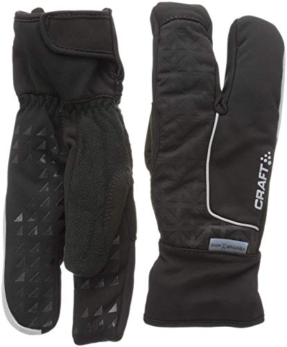 Craft Sportswear Unisex Siberian Split Finger Wind & Waterproof Bike & Cycling Gloves (Medium, Black)